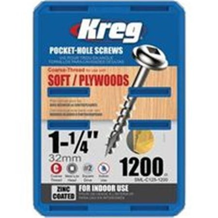 KREG Kreg Tool 0143701 Screw No. 8 Coarse 1.25 1200 Count 143701